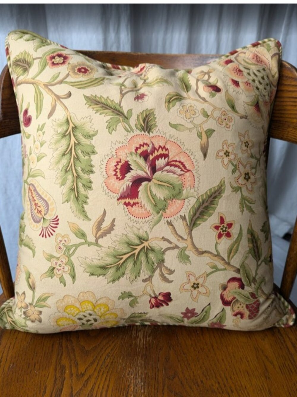 Waverly Floral Pillow Imperial Dress In The Antique Colorway 17.5"x17.5"